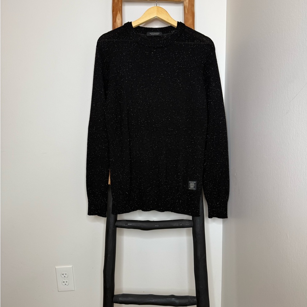 Scotch & Soda Black Speckled Crewneck Sweater